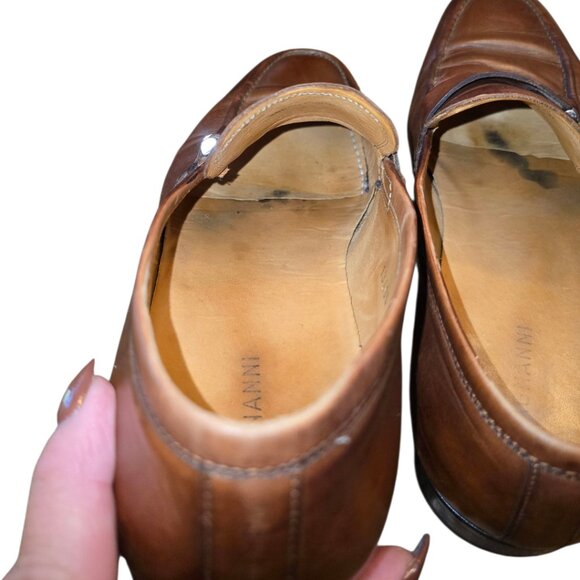 Men's Brown Leather MAGNANNI Slip-on Bit Loafer sz 7 - Picture 12 of 14
